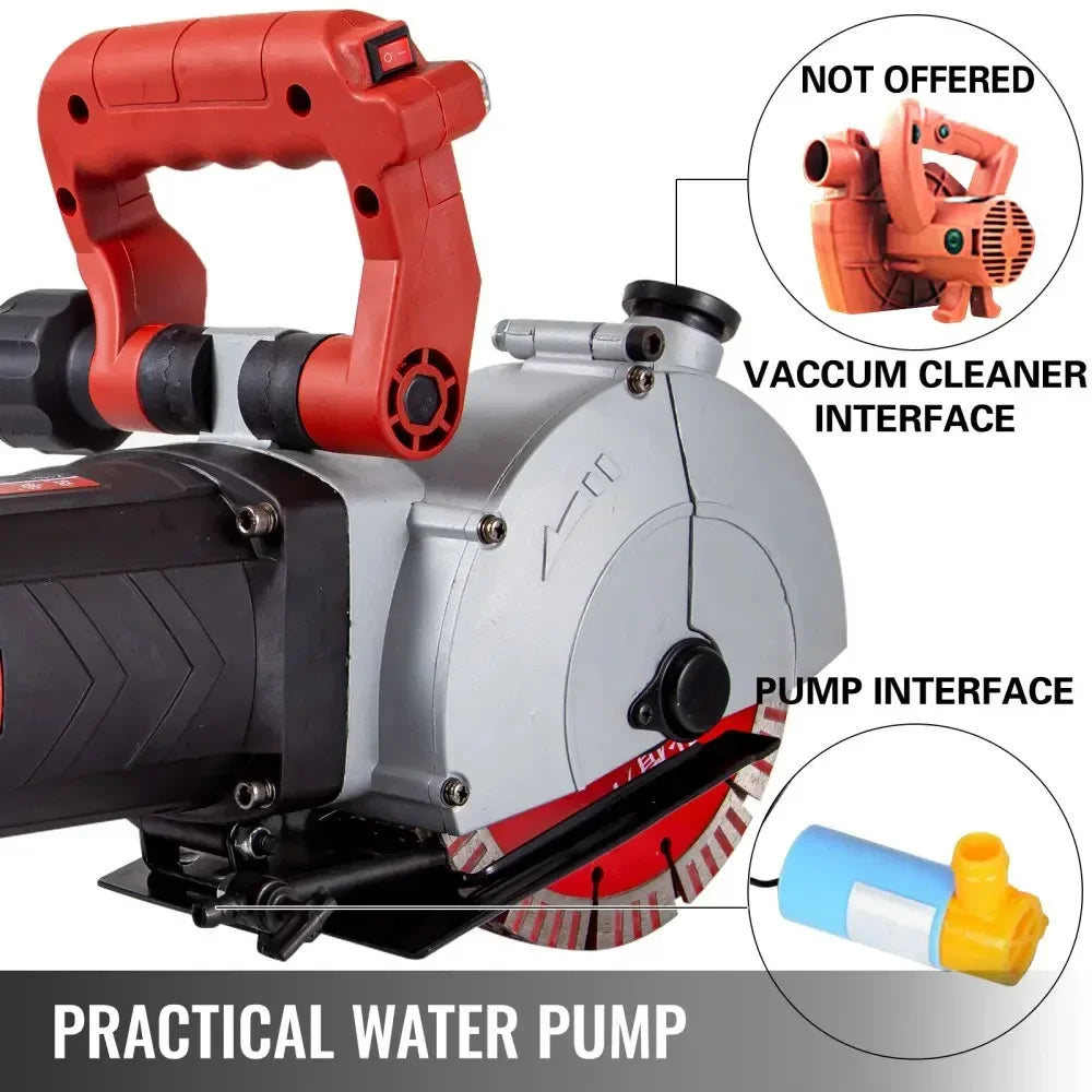4800W Wall Slotting Machine Concrete Cutter Electric Laser Aiming Groove Slotting Machine 125mm Circular Saw Cutting Tool