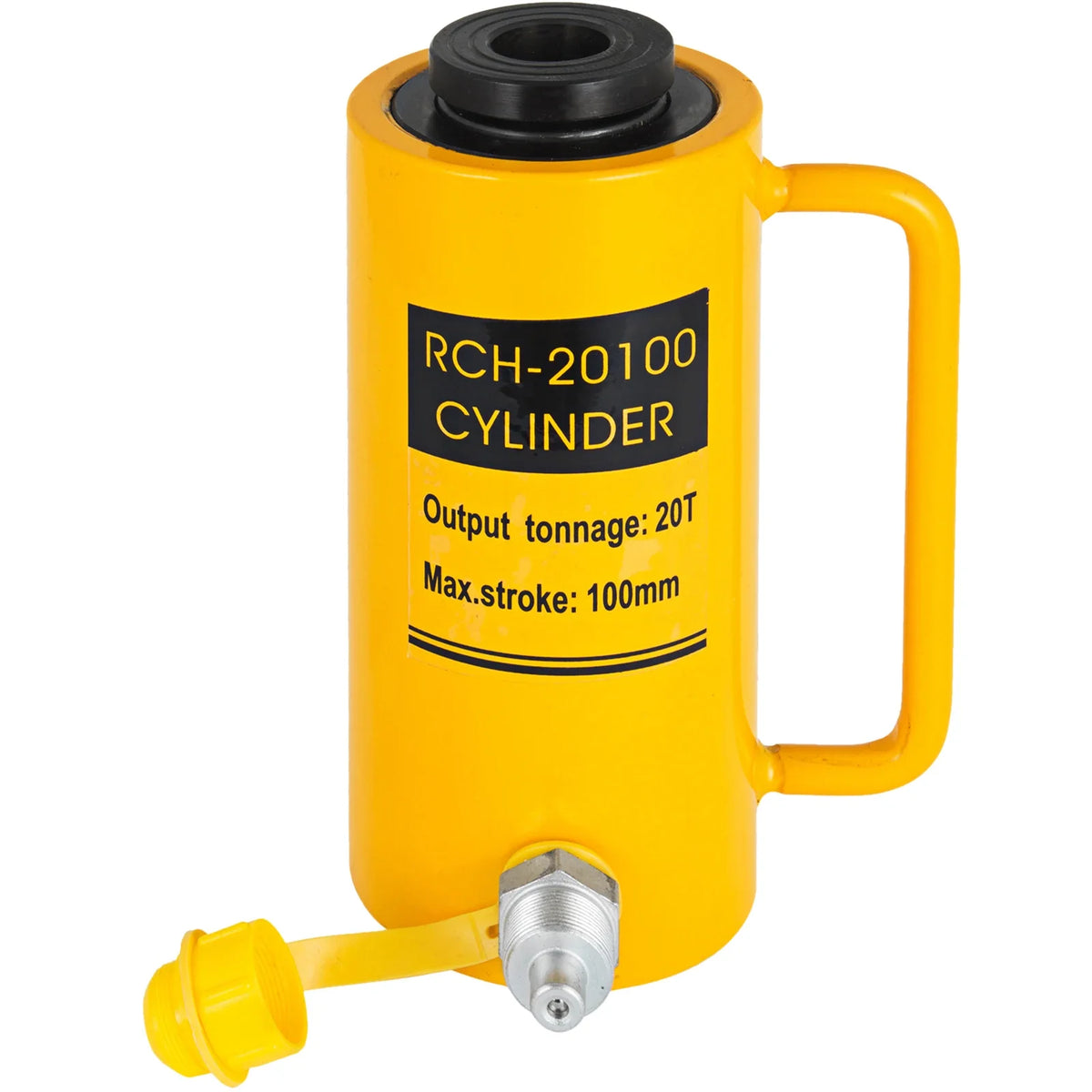20T/44000LBS Hollow Hydraulic Cylinder Jack 100mm Plunger Ram Hydraulic for Car Van Boat Truck Caravan