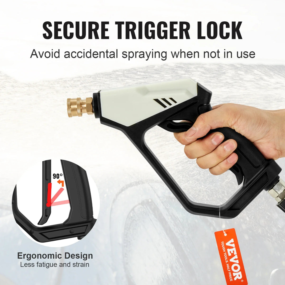 Short Pressure Washer Gun 5000 PSI High Power Outlet Hose Connector Foam Gun 5 Color Quick Connect Nozzles