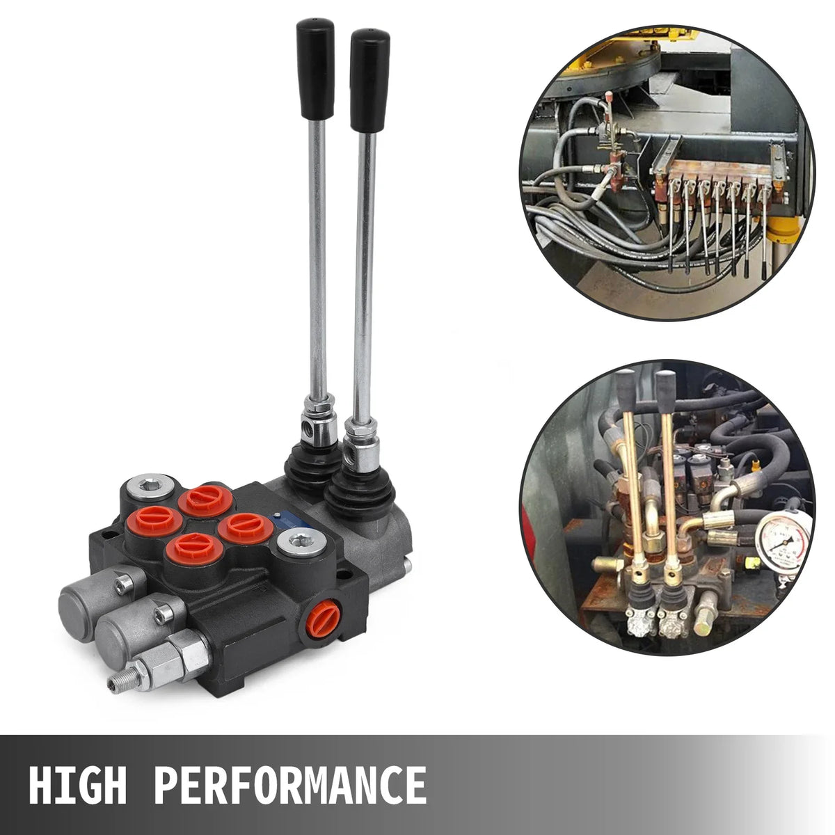 2/3 Spool Hydraulic Directional Control Valve 11gpm Hydraulic Control Valve Double Acting for Tractors Loaders Tanks