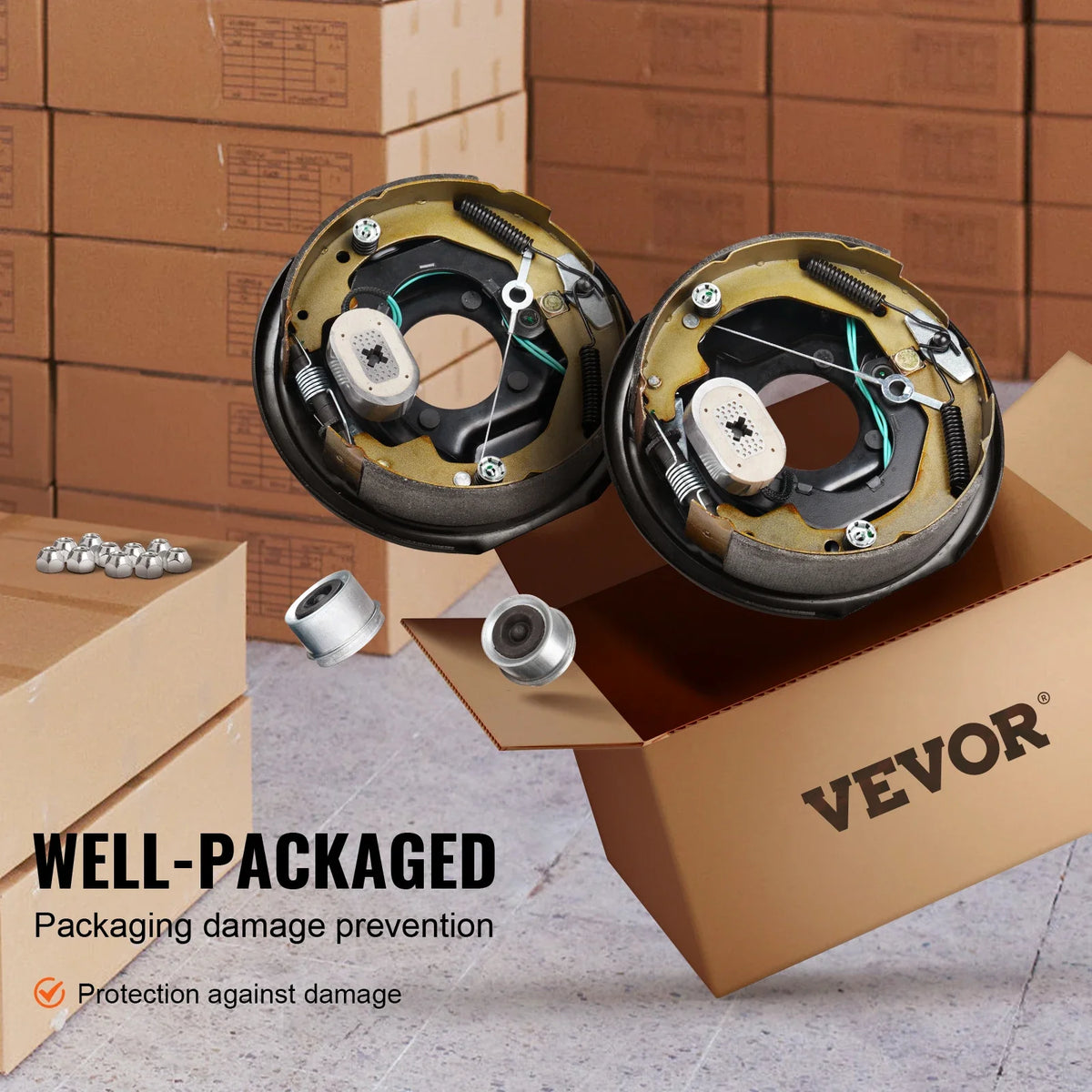 1 Pair 3500/7000 lbs Electric Trailer Brake Assembly Self-Adjusting Axle Backing Plates for Brake System Part Replacement