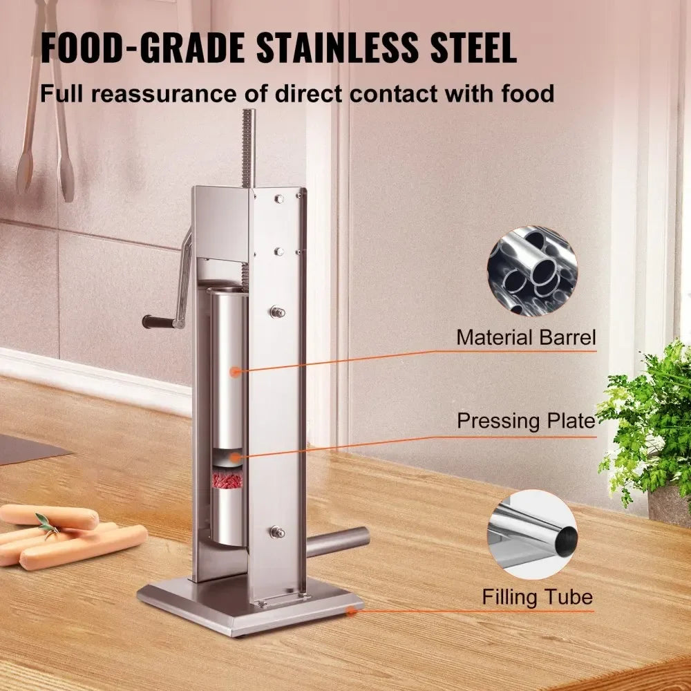 Manual Sausage Stuffer  Capacity  Two Speed 304 Stainless Steel Vertical Sausage Stuffer  Sausage Filling Machine