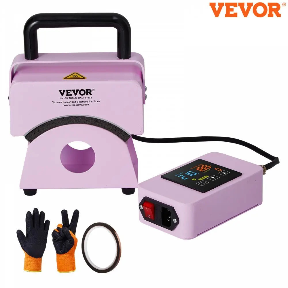 Hat Press Machine Mini Hat Heat Press for Caps Cap Heat Press Machine Safety Base and Glove Automatic Shut-Off Purple