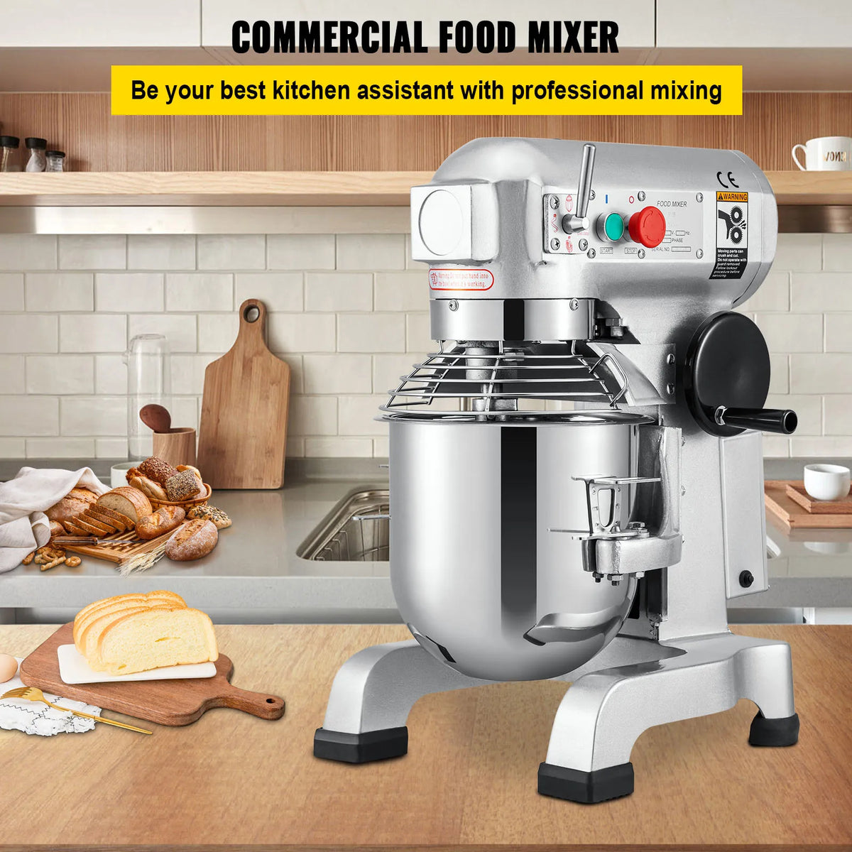 Electric Dough Machine 10/15/20/30Qt Stainless Steel Commercial Cream Egg Whisk Mixer Processor Kitchen Food Stand Blender