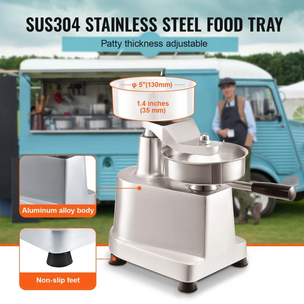 Commercial Burger Patty Maker  Hamburger Beef Patty Maker Heavy Duty Food-Grade Stainless Steel Bowl Burger Press Machine