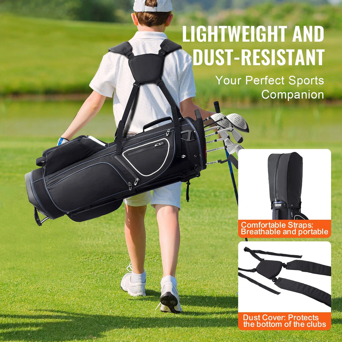 Golf Cart Bag with 14 Way Organizer Divider Top Pockets Premium Cart Bag Durable Golf Bags with Handles & Dust Cover