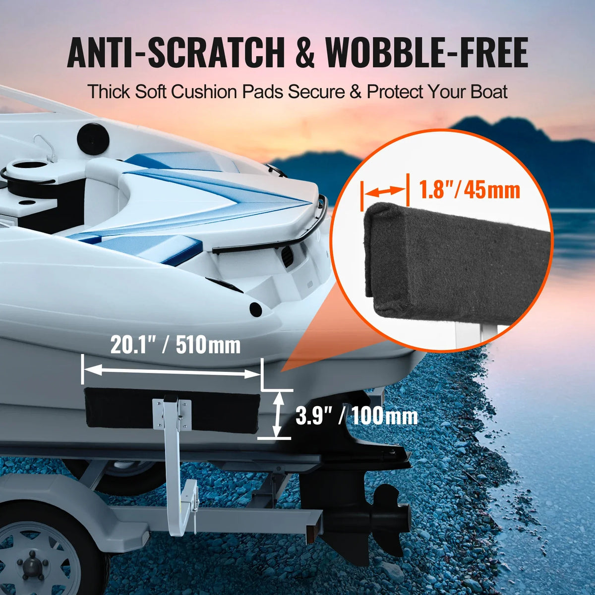 Marine Trailer Assistant, 27.6” Flexibly Adjustable Bunk Guide-Ons, Suitable for Ski Boats, Fishing Boats, or Sailboats 20