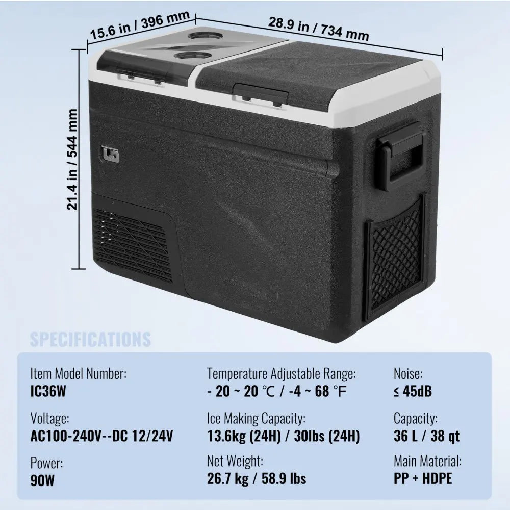 Portable Car Refrigerator Freezer Fridge Compressor 40L 115L 95L 50L 58L 36L Dual Zone for Home Outdoors RV Boat Camping