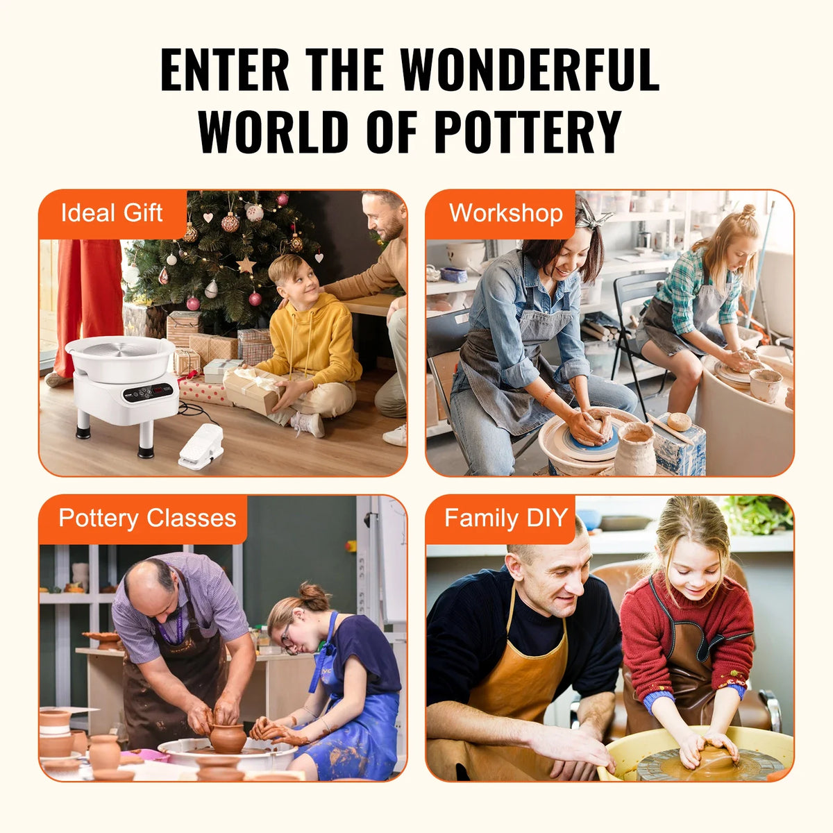 Pottery Wheel 11 inch Pottery Forming Machine Electric Wheel for Pottery Direct Drive Ceramic Wheel  for DIY Art Craft