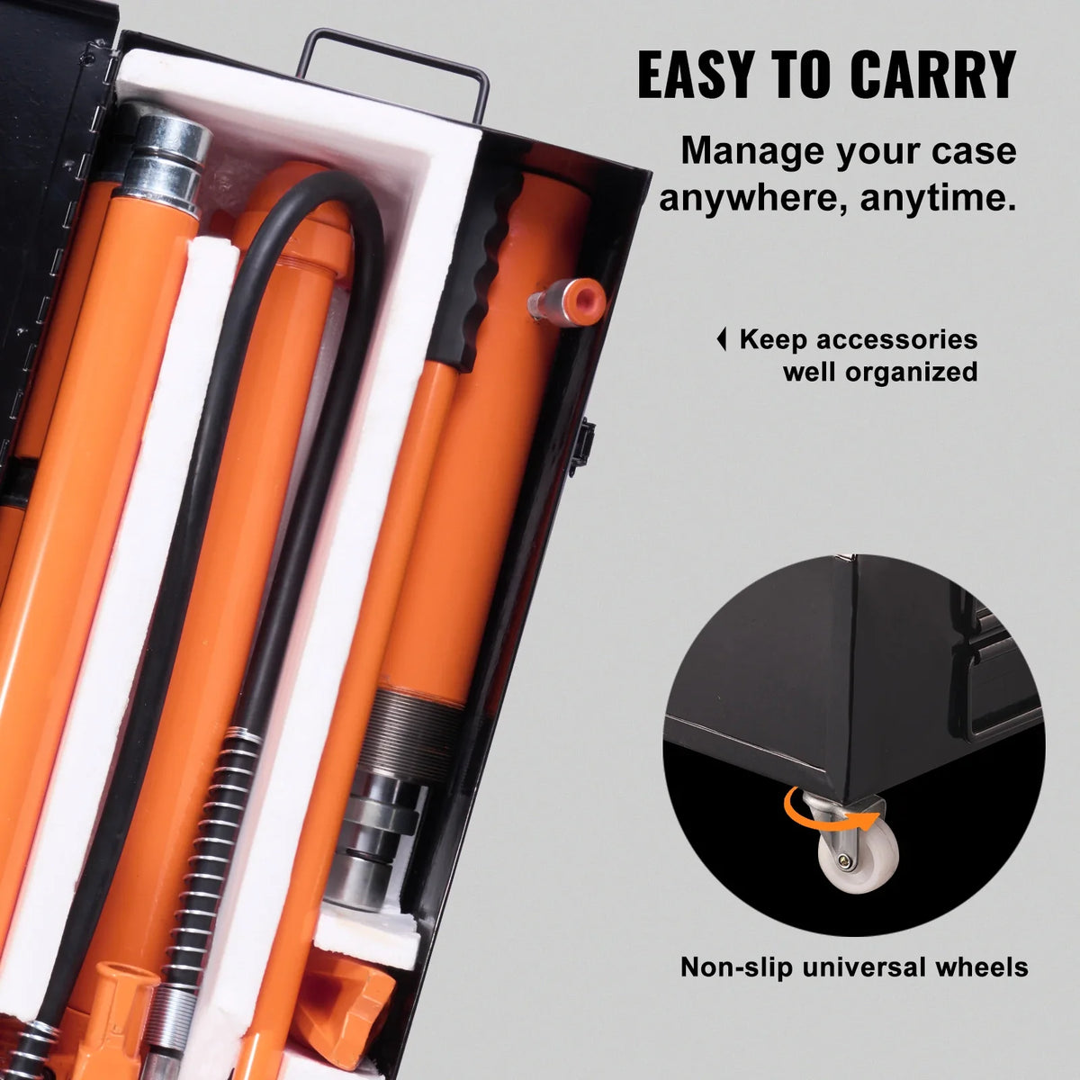 4/10/12/20 Ton Porta Power Kit,  Portable Hydraulic Jack with Storage Case for Automotive, Garage, Farm, Mechanic