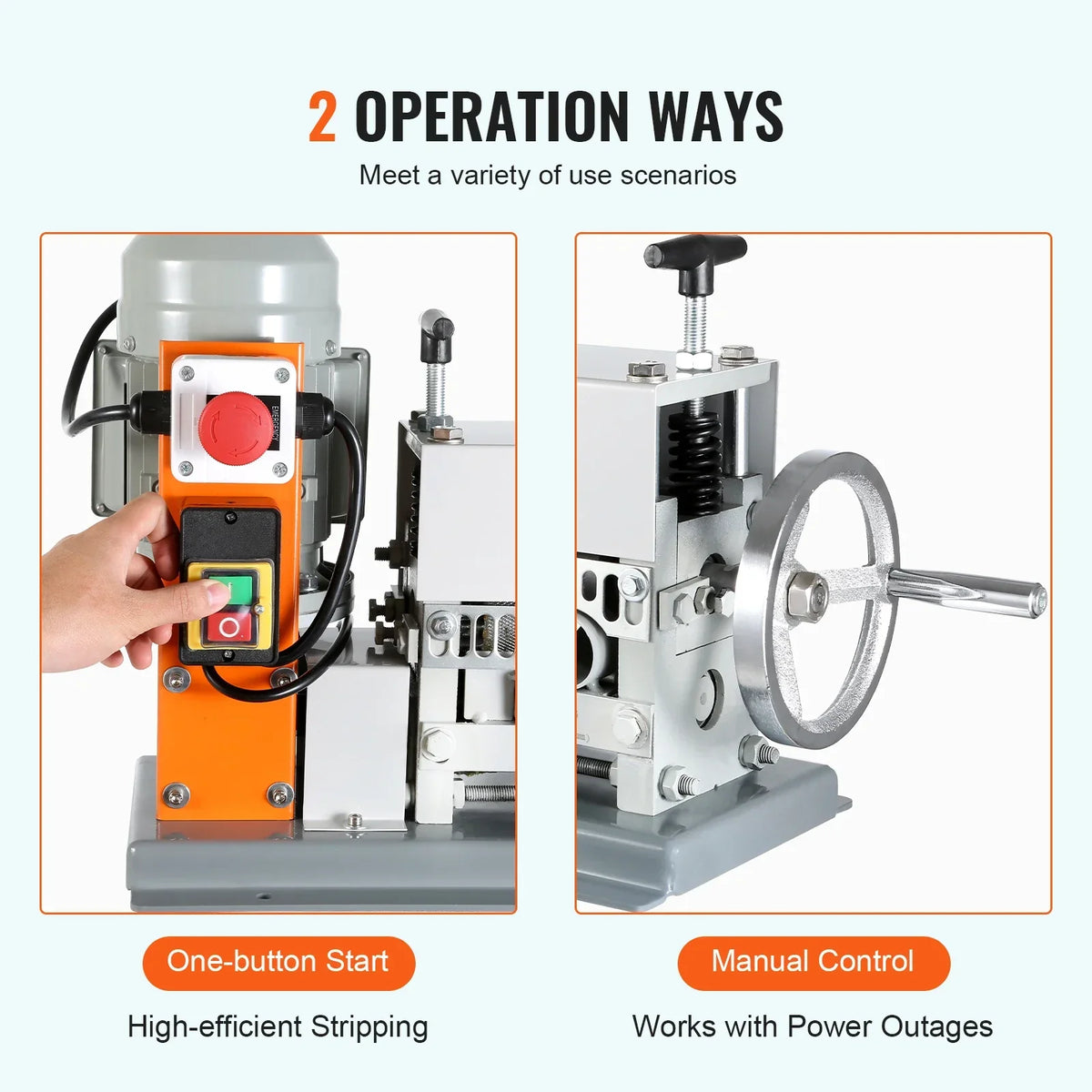 Electric / Manual Wire Stripping Machine Cable Stripper Wire Peeler 370W 1.5-36mm 11 Channels for Scrap Copper Recycling