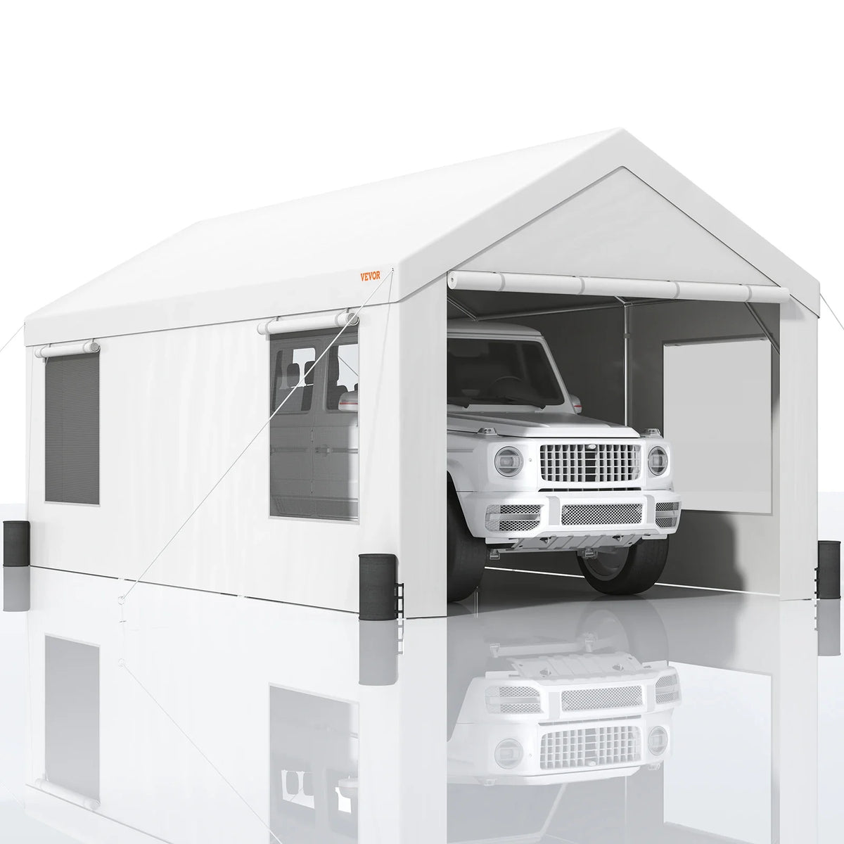 Outdoor Car Carport Heavy Duty Yard Car Canopy Garage Shelter with Removable Sidewalls UV Resistant Waterproof Car Tarp