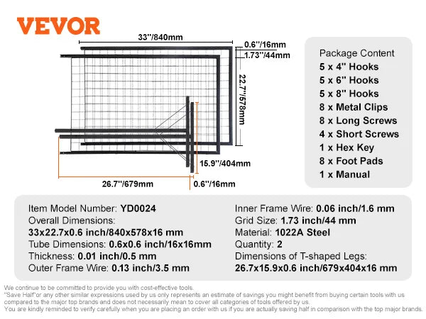 2' x 5.6' Grid Wall Panels Tower Wire Gridwall Display Racks with T-Base Floorstanding for Art Craft Shows Retail Display