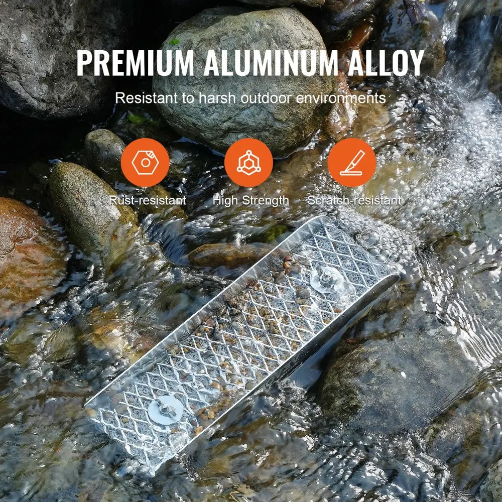 50" 12" Complete Sluice Box Gold Panning Kit Aluminum Alloy Gold Mining Equipment 23/16 PCS Gold Prospecting Kit