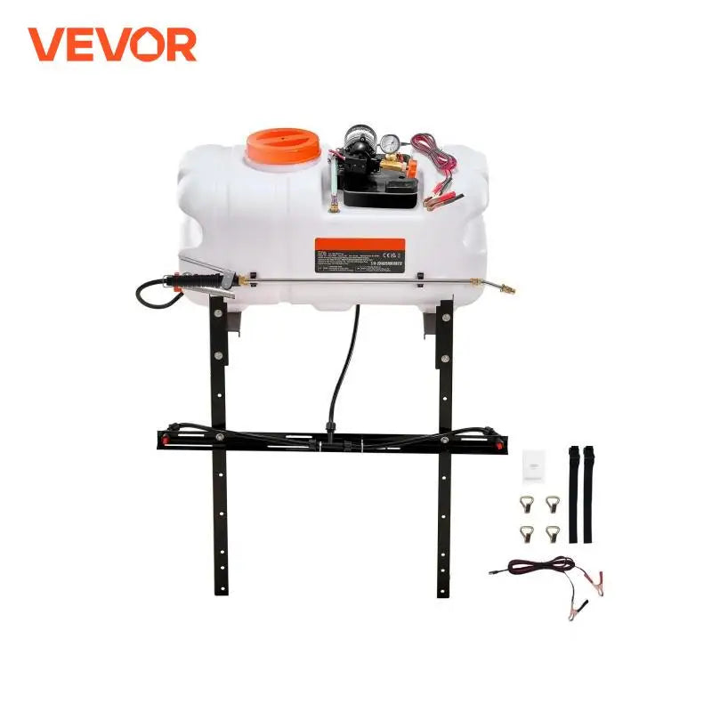 ATV Spot Sprayer 15.9 Gal/60 L ATV/UTV Broadcast Sprayer with A Nozzle Boom 12 V Pump Weed Sprayer with Water Tank White