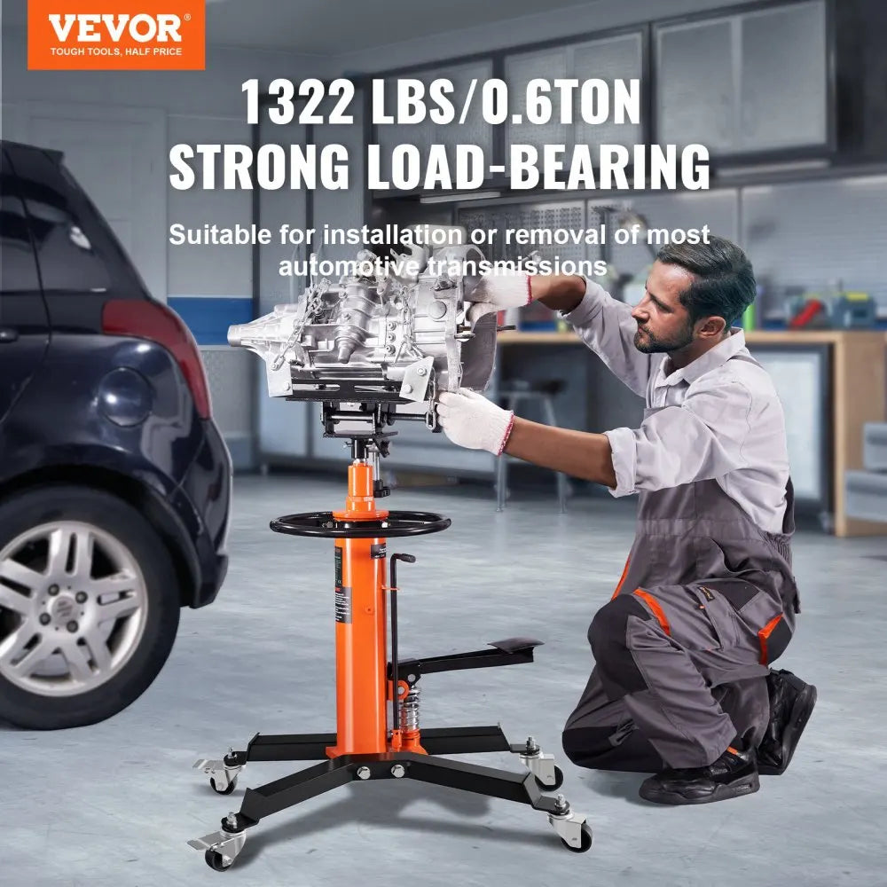 Transmission Jack 1322 LBS Hydraulic Telescoping Transmission Jack 32"-67" High Lift Floor Jack Stand Lift Hoist Garage