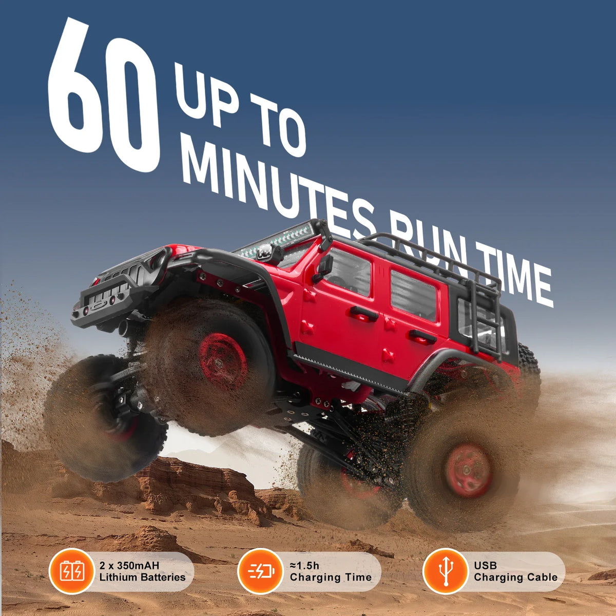 Fast RC Cars 3km/h 1/24 Off Road All Terrain 4WD with Full Lighting Remote Control Racing Truck for Adults and Kids Toys