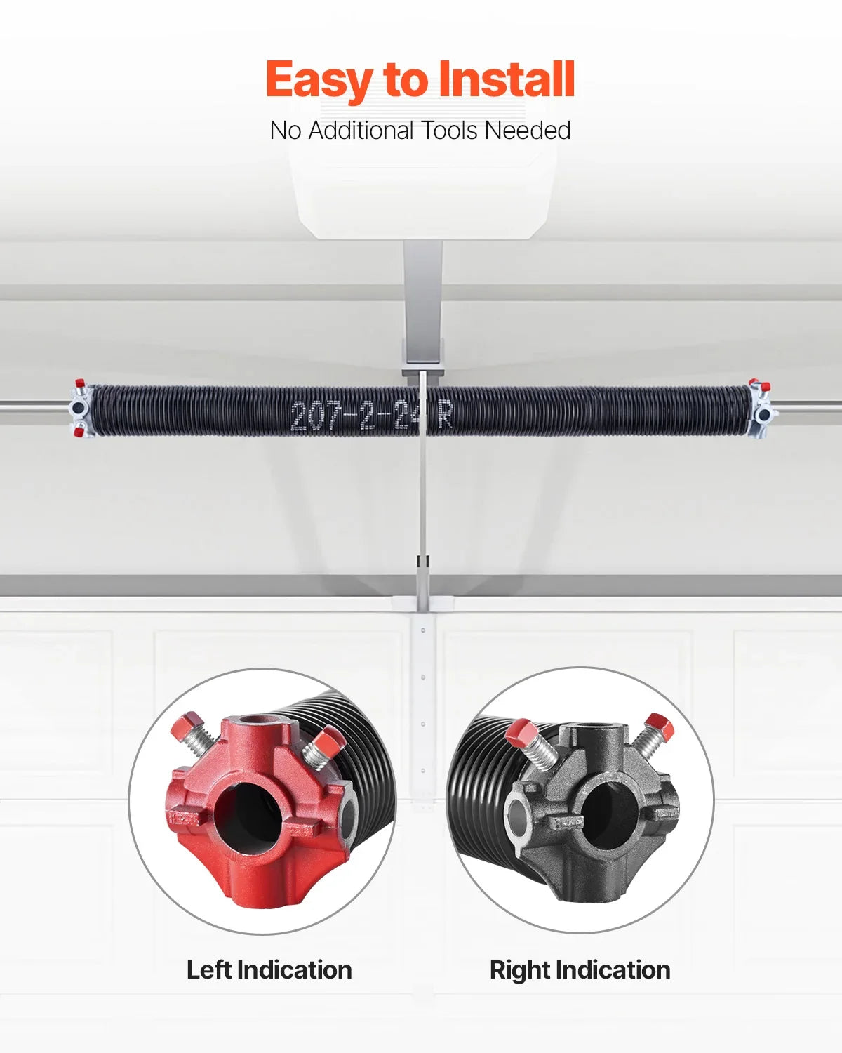 Garage Door Torsion Springs Pair Cycles Electrophoresis Black Coated for Replacement Garage Door Springs