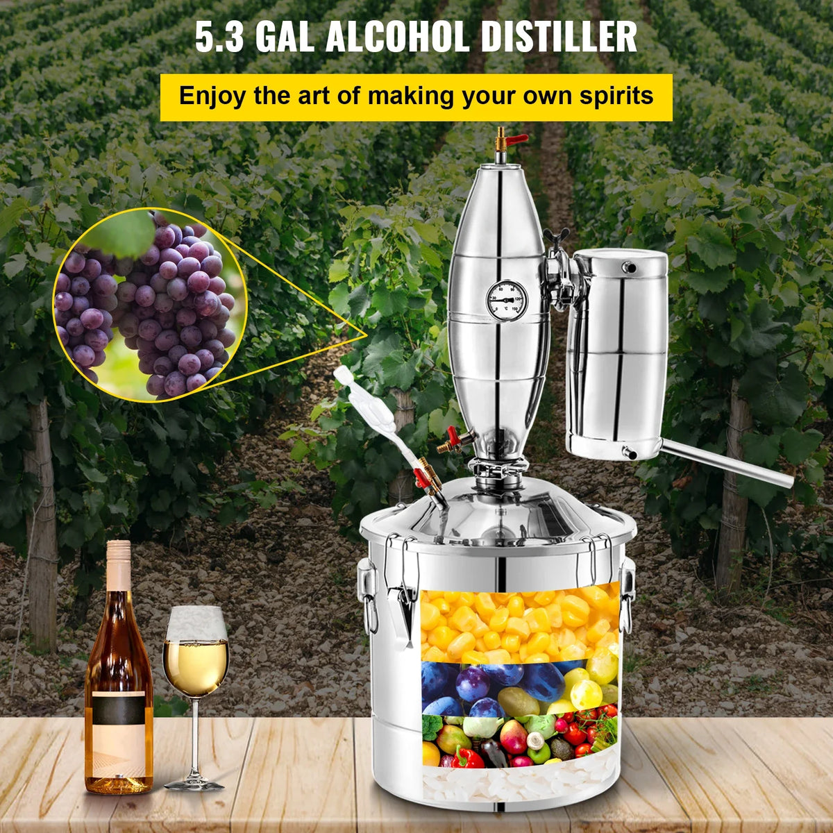 20L 30L 50L 70L Alcohol Distiller Machine Beer Brewing Equipment DIY Wine Moonshine Apparatus Dispenser Kit Home Appliance