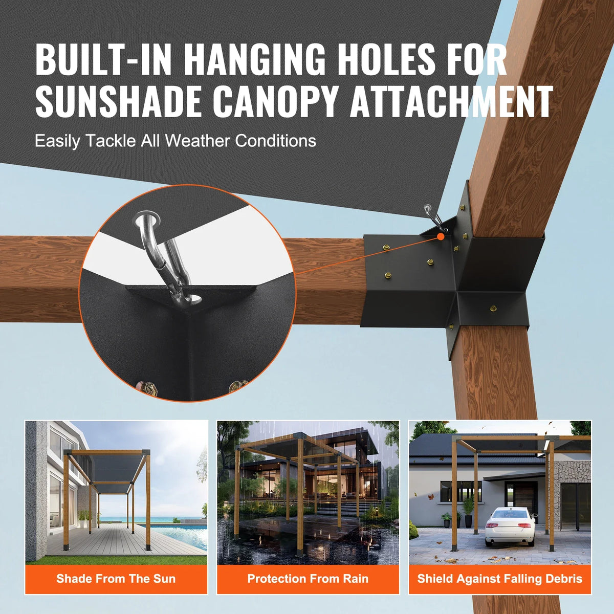 Pergola Bracket Kit Heavy Duty Corner Bracket Woodworks DIY Post Base Kit Easy Installation Wooden Beams