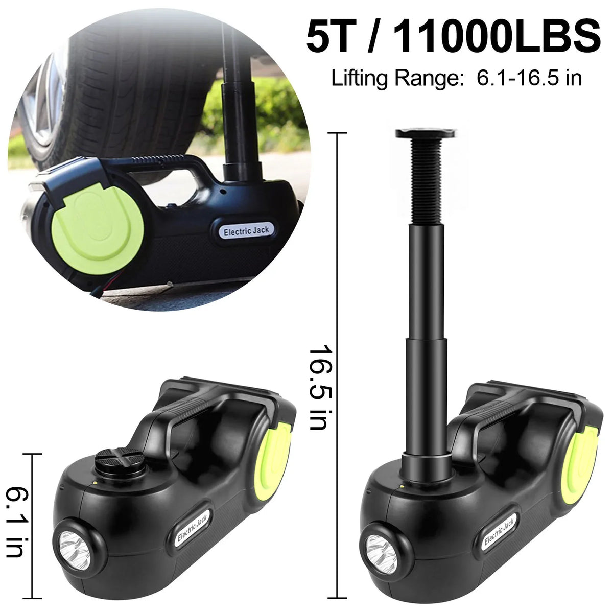 5 Ton Electric Floor Jack with Electric Impact Wrench LED Light Hydraulic Jack Car Repair Tool for SUV Sedan Truck Repair
