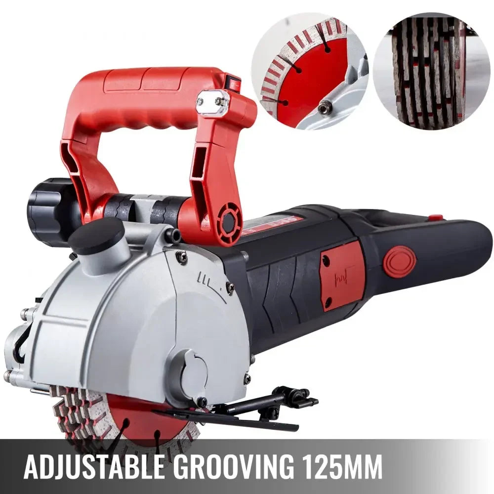 4800W Wall Slotting Machine Concrete Cutter Electric Laser Aiming Groove Slotting Machine 125mm Circular Saw Cutting Tool