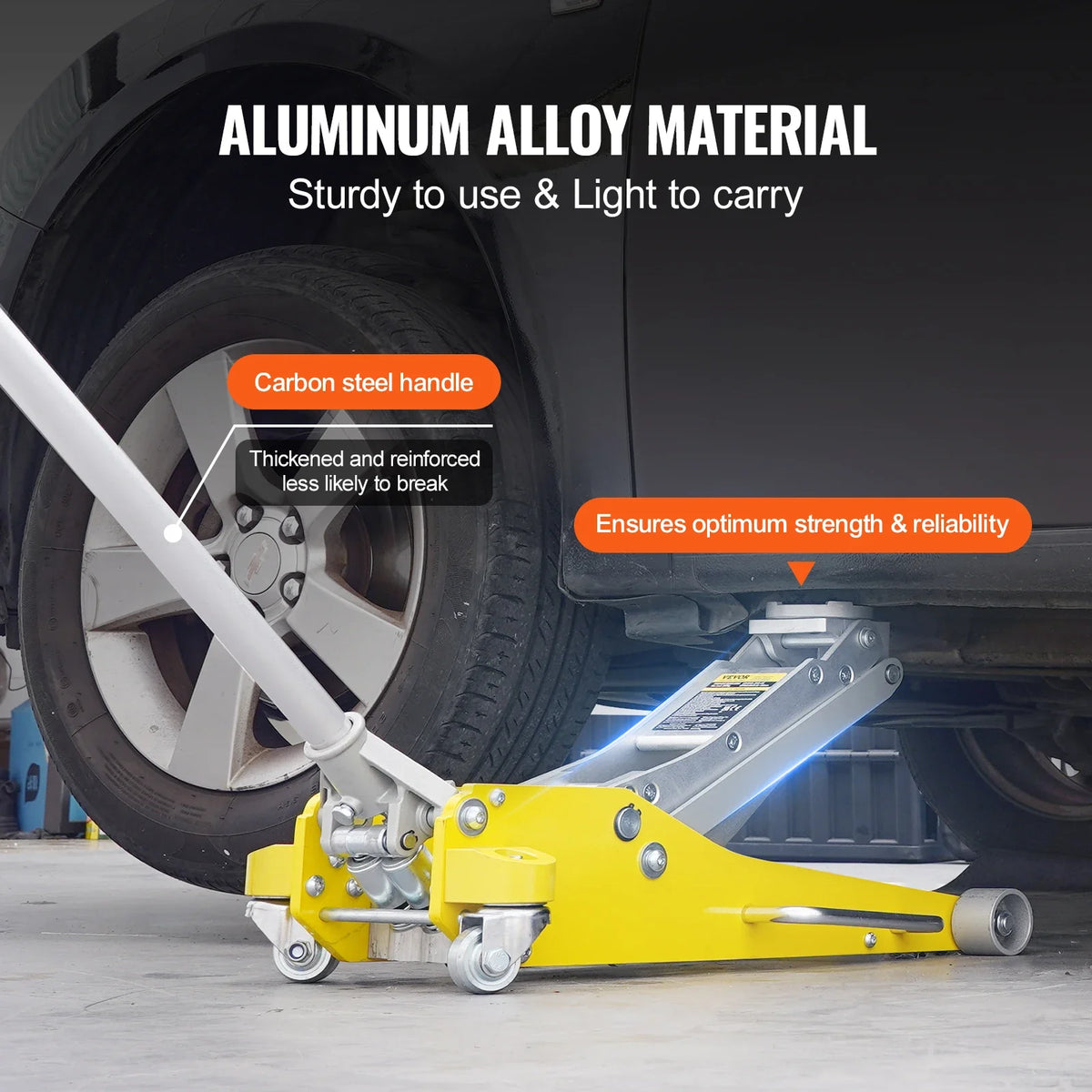 Low Profile Floor Jack 3 Ton (6600 lbs), Heavy Duty Aluminum Car Hydraulic Racing Floor Jack,  Dual Piston Quick Lift Pump