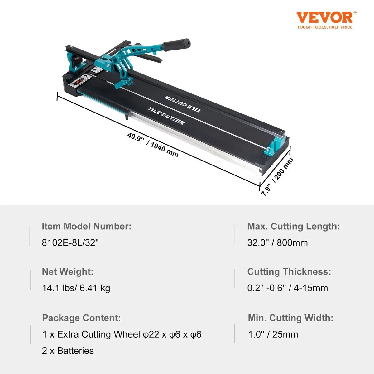Manual Tile Cutter Laser Positioning Single Rails W/ Supporting Feet Professional Push Knife for Cutting Ceramic Porcelain