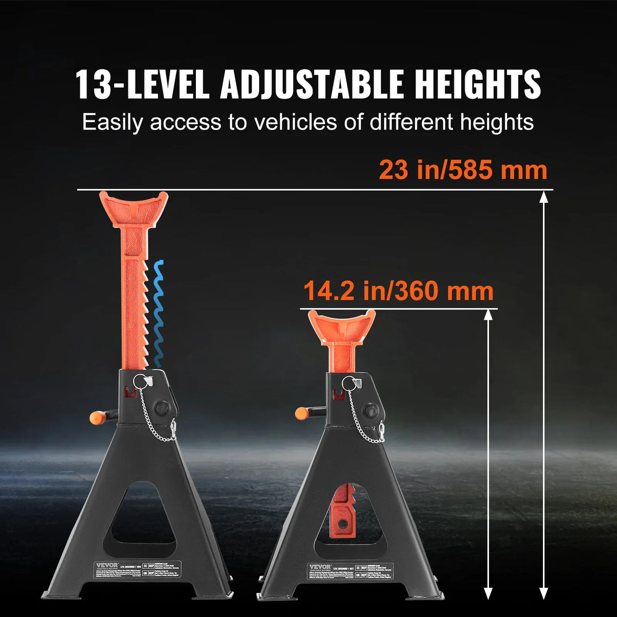 1 Pair Jack Stands, 3/6 Ton Capacity Car Jack Stands Double Locking, for lifting SUV, Pickup Truck, Car and UTV/ATV
