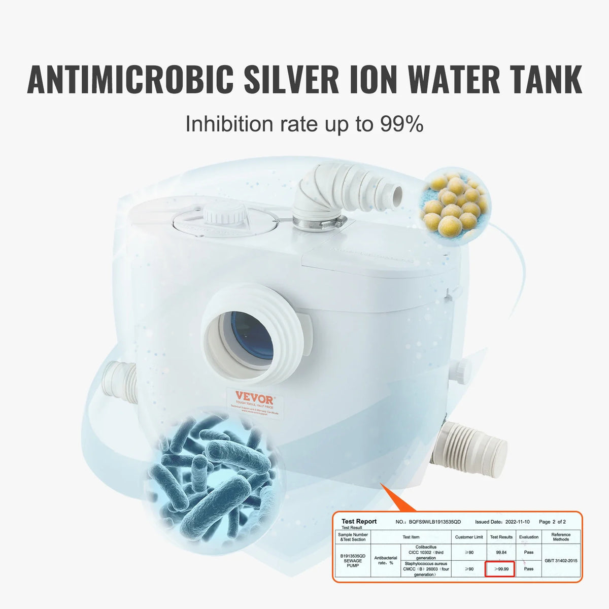 Macerator Pump 700W Head Macerator Sewerage Sump Pump with 3 Water Inlets Toilet/Kitchen/Sink/Waste Water Disposal Machine