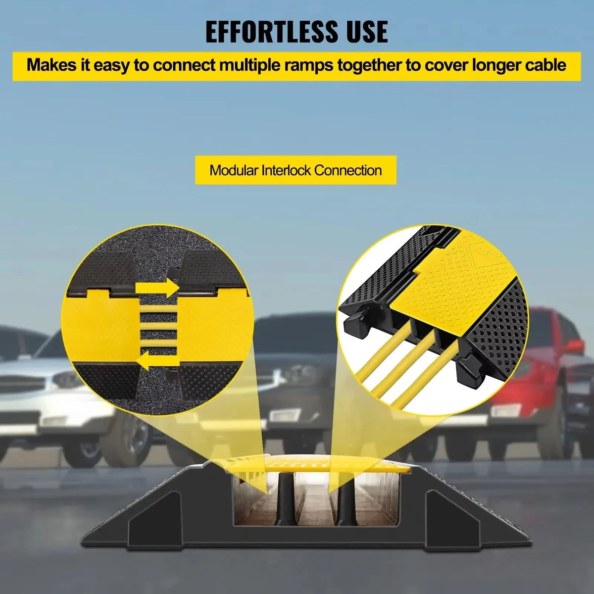 3 Channel Rubber Cable Protector Ramp Channel Heavy Duty Cable Wire Cord Cover Ramp Speed Bump Driveway Hose Cable Ramp