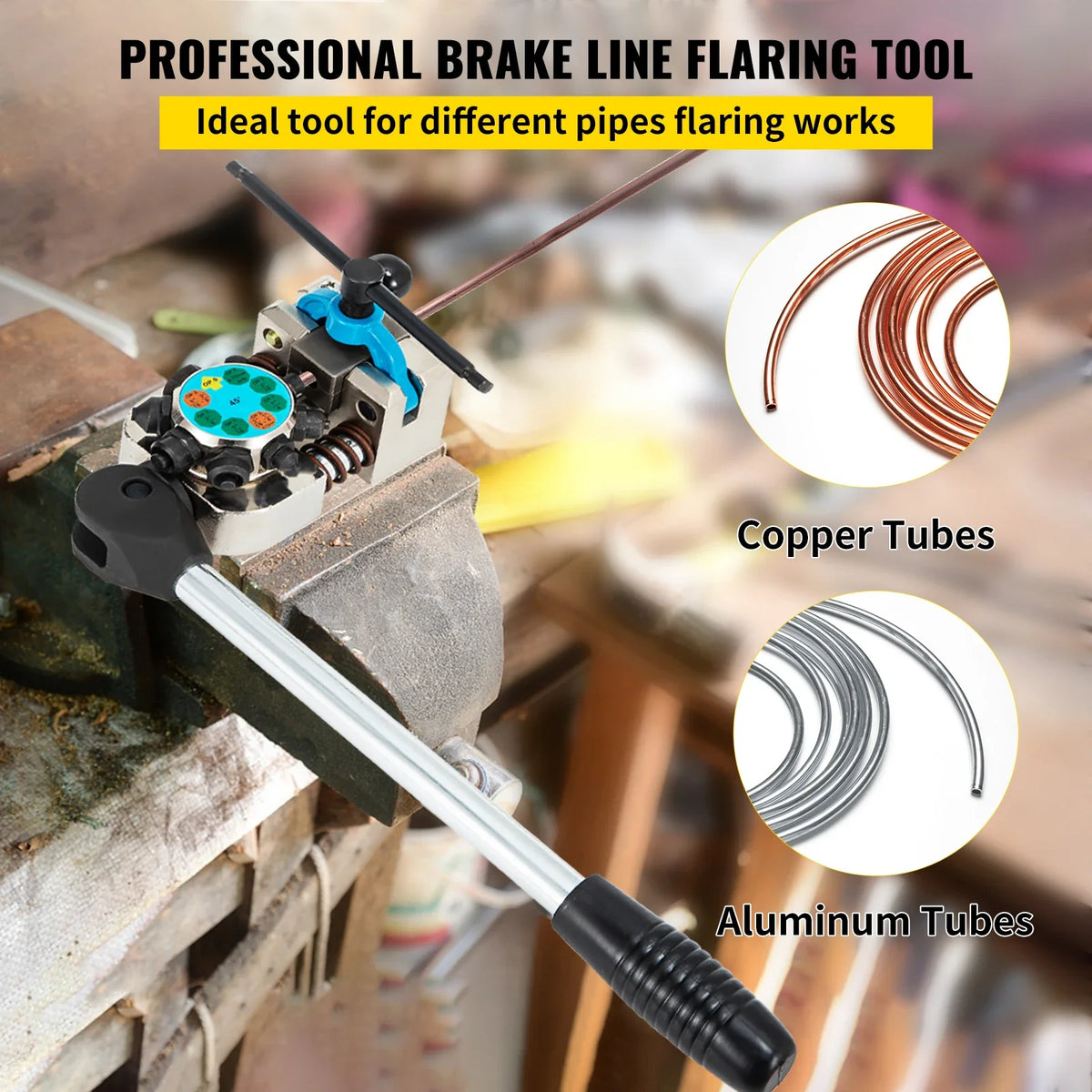 Brake Line Flaring Tool,  for 3/16\", 1/4\", 5/16\" and 3/8\" Tube Size, Suitable for Soft Metal of Copper Lines