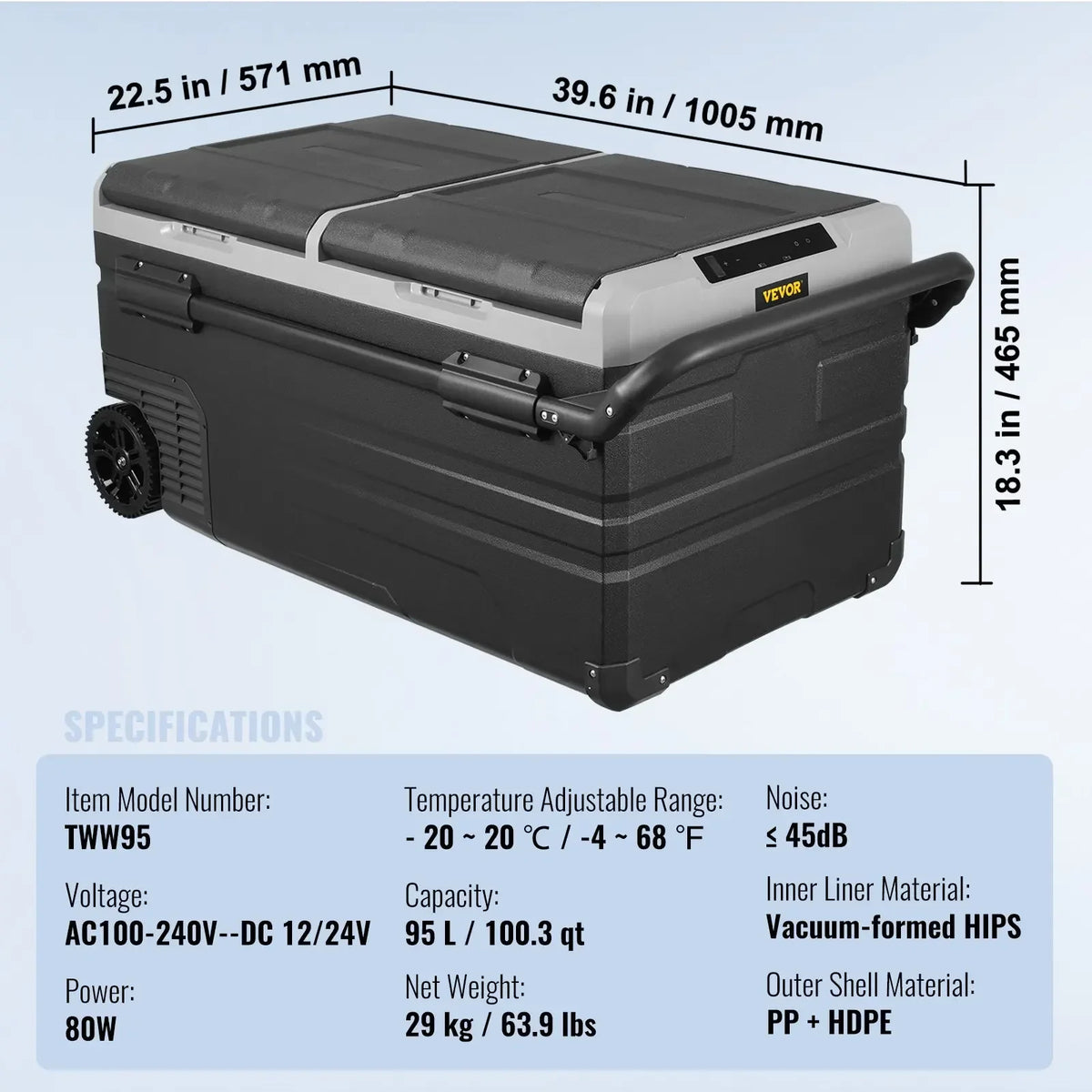 36L 40L 50L 58L 95L 115L Car Refrigerator, 12 Volt,  Dual Zone Portable Freezer, Compressor Cooler for Home Camping RV Car