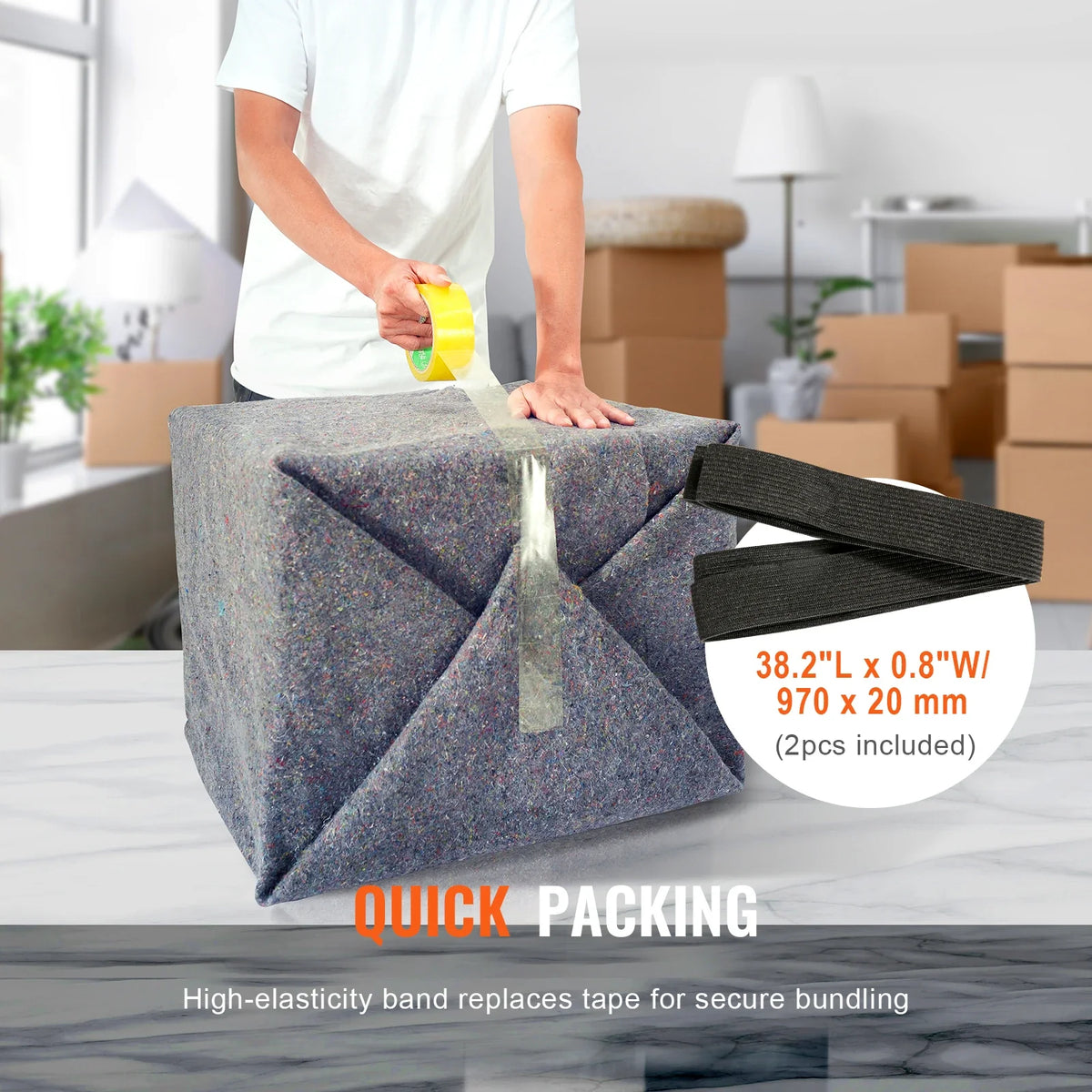 12/24 Packs Moving Blanket Recycled Cotton Heavy Duty Packing Shipping Mover Pads for Protect Furniture Floors Appliances