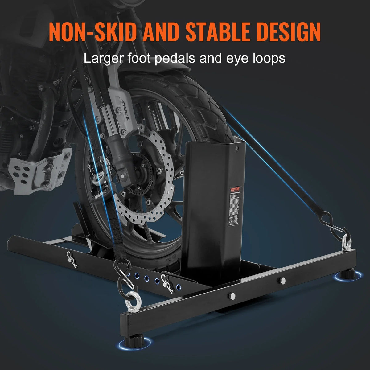 Motorcycle Wheel Chock Upright 1800 lbs Heavy-duty Steel Motorcycle Front Wheel Stand with Adjustable Holes For Motorcycle