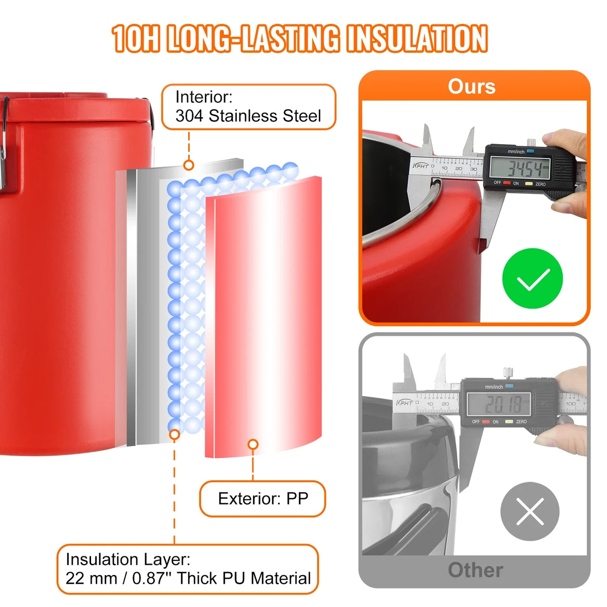 Stainless Steel Insulated Beverage Dispenser,17.2L,Thermal Hot and Cold Drink Server Dispenser w/Spigot Handle for Hot Tea