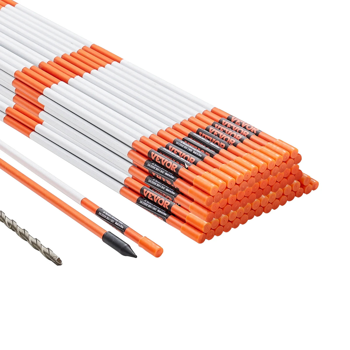 Driveway Markers Orange Fiberglass Reflective Poles Easy Visibility Snow Stakes Safty Stand Poles for Parking Lots Walkway