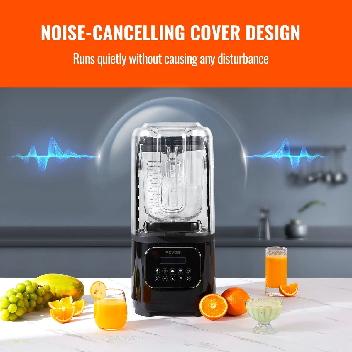 Professional Blenders, Commercial Stainless Steel 9 Speed & 5 Functions Blender for Shakes Smoothies Peree and Crush Ice