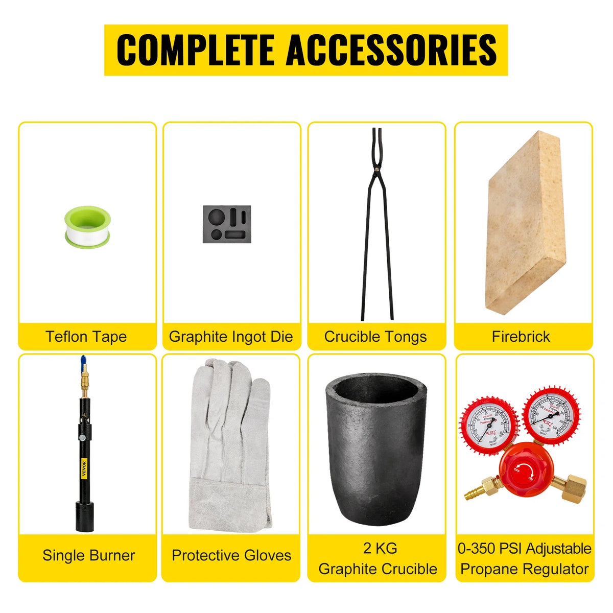 Propane Melting Furnace 2/4/5/6/10 KG Metal Foundry Furnace Kit w/ Crucible & Tongs Casting Smelting Devil Forge