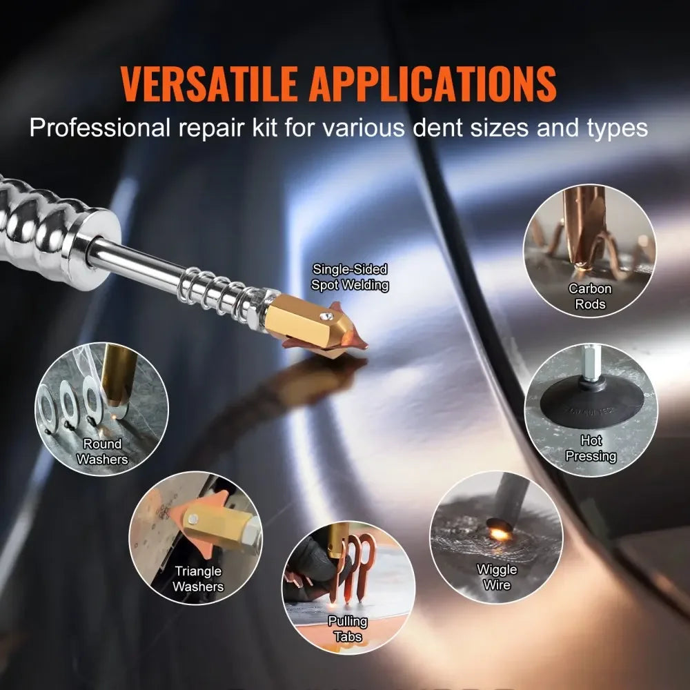 Stud Welder Dent Puller Machine Dent Repair Kit Auto Body Spot Welding with 7 Welding Modes & Adjustable Power