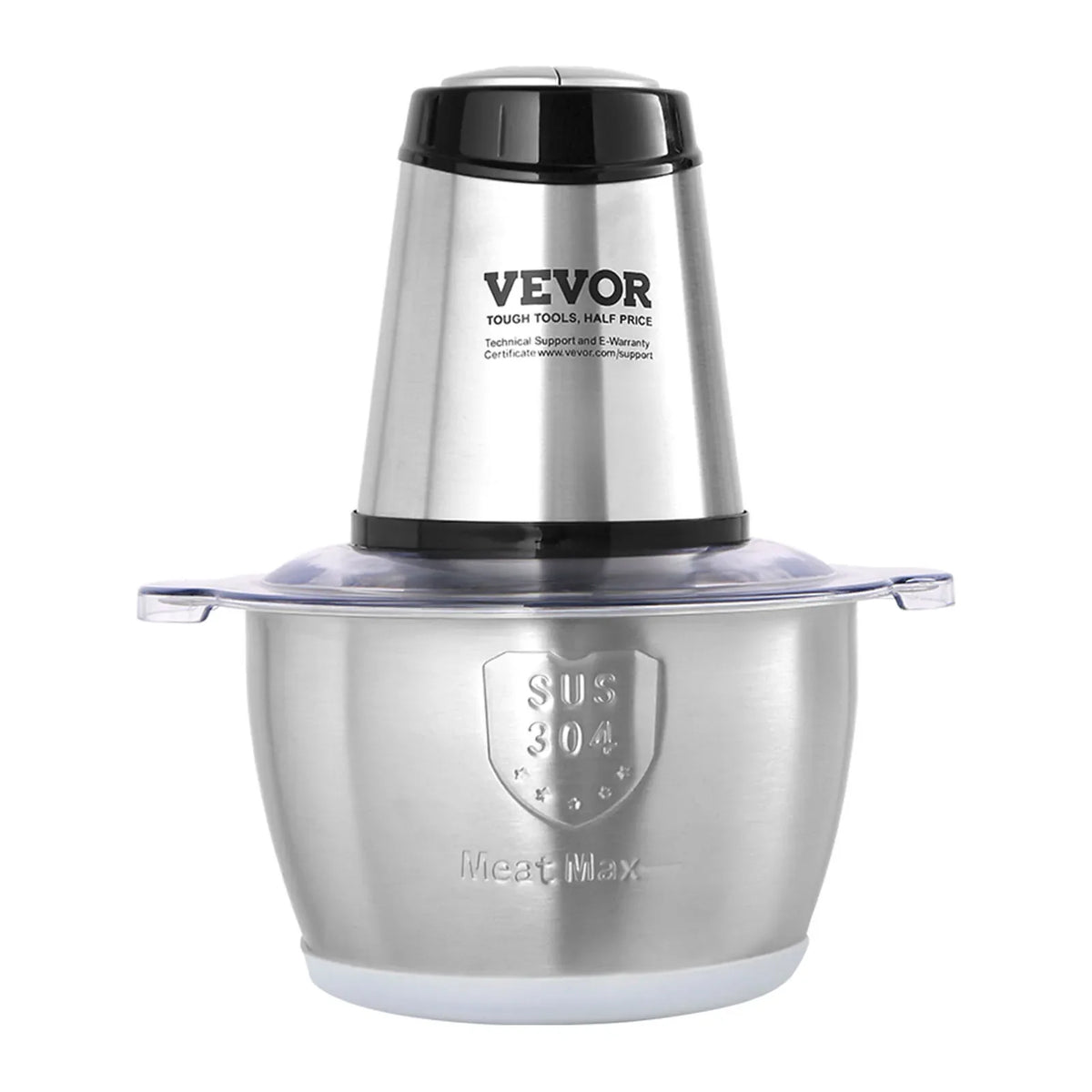 Food Processor Electric Meat Grinder with 4-Wing Stainless Steel Blades8 Cup Stainless Steel Bowl for Baby Food