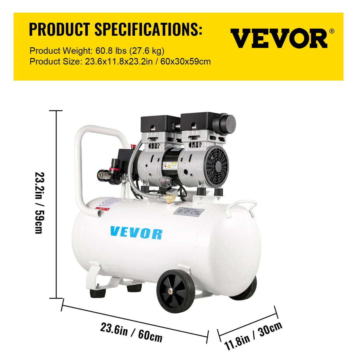 Air Compressor 6.6/11 Gal,Portable Air Compressor 1 HP, Oil Free Air Compressor Steel Tank 750W Ultra Quiet Compressor