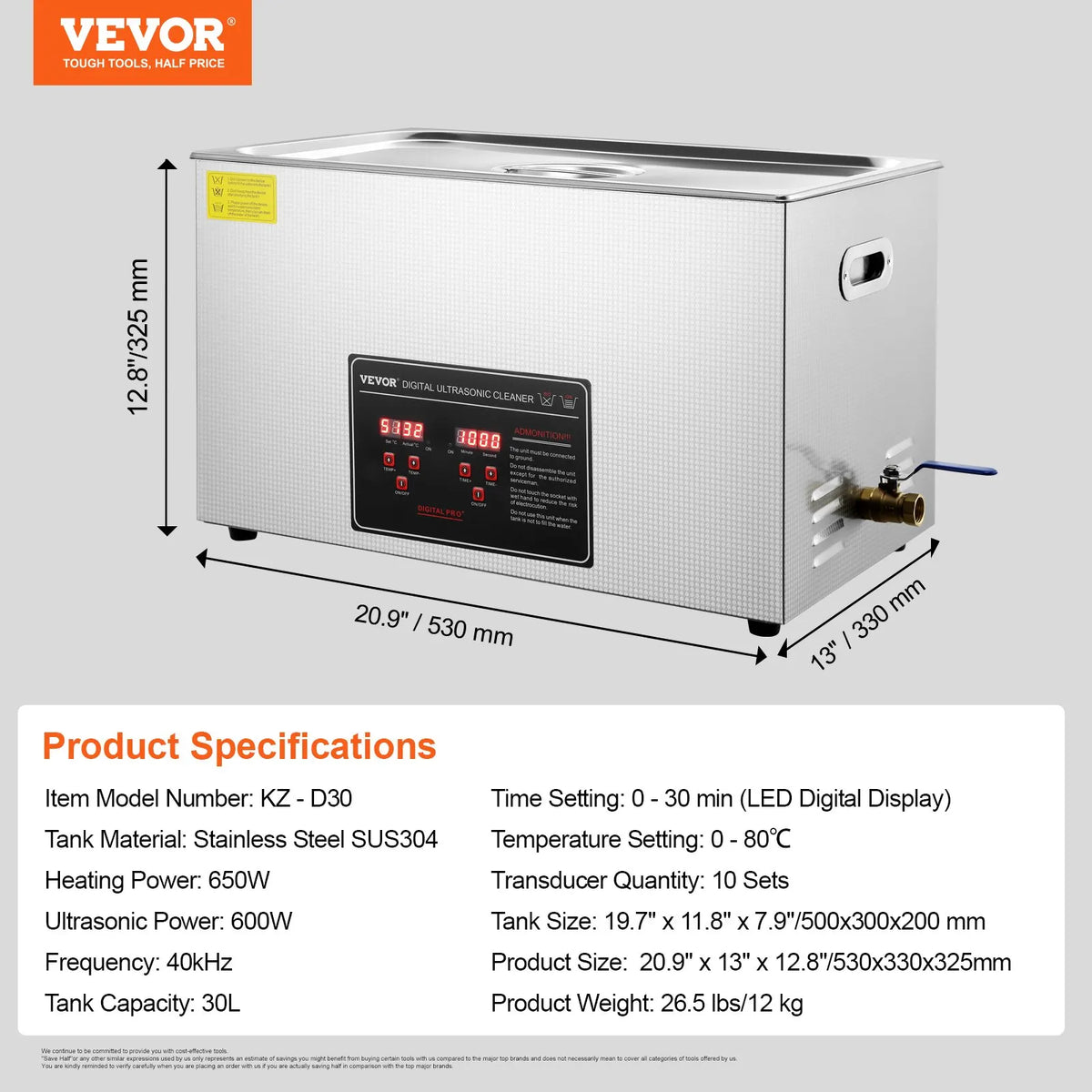Ultrasonic Cleaner with Digital Timer & Heater Jewelry Ultrasound Cleaner Stainless Steel Heated Cleaning Machine