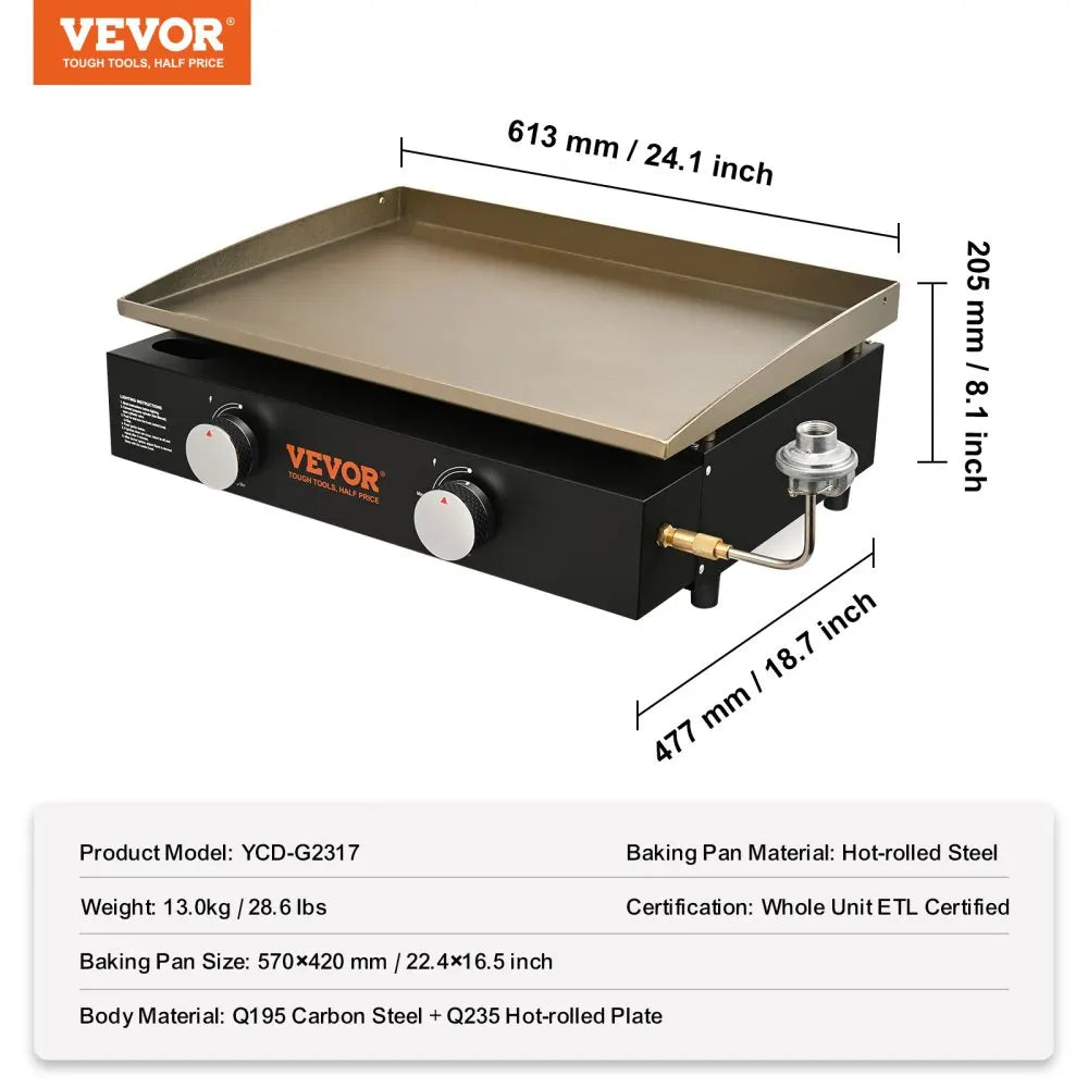 Commercial Griddle on Cart,17/22/36in Heavy Duty Manual Flat Top Griddle,Outdoor Cooking Station,Steel LPG Gas Griddle