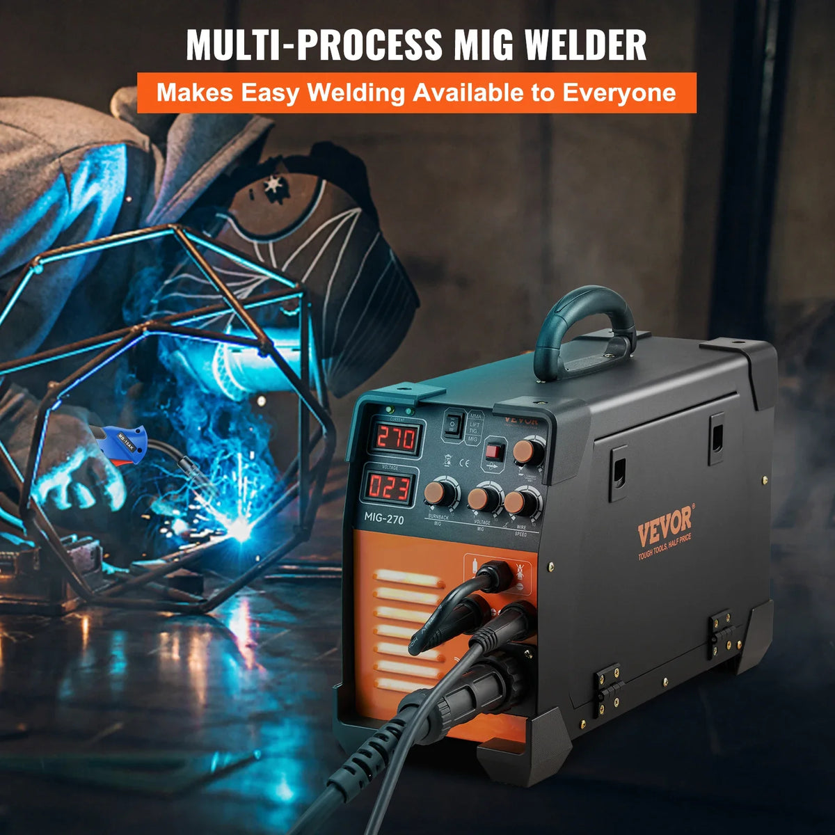 Mig Welder Welding Machine 270A MIG MMA TIG 3 In 1 Welder Combo 110V/220V Iron Stairs Metal Cages Square Tubes Sheet Metal