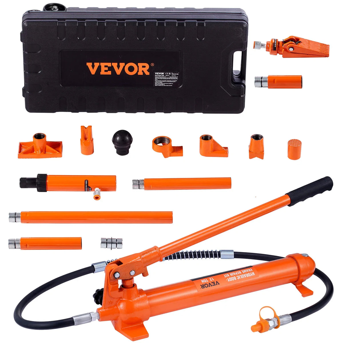 4/10/12/20 Ton Porta Power Kit,  Portable Hydraulic Jack with Storage Case for Automotive, Garage, Farm, Mechanic