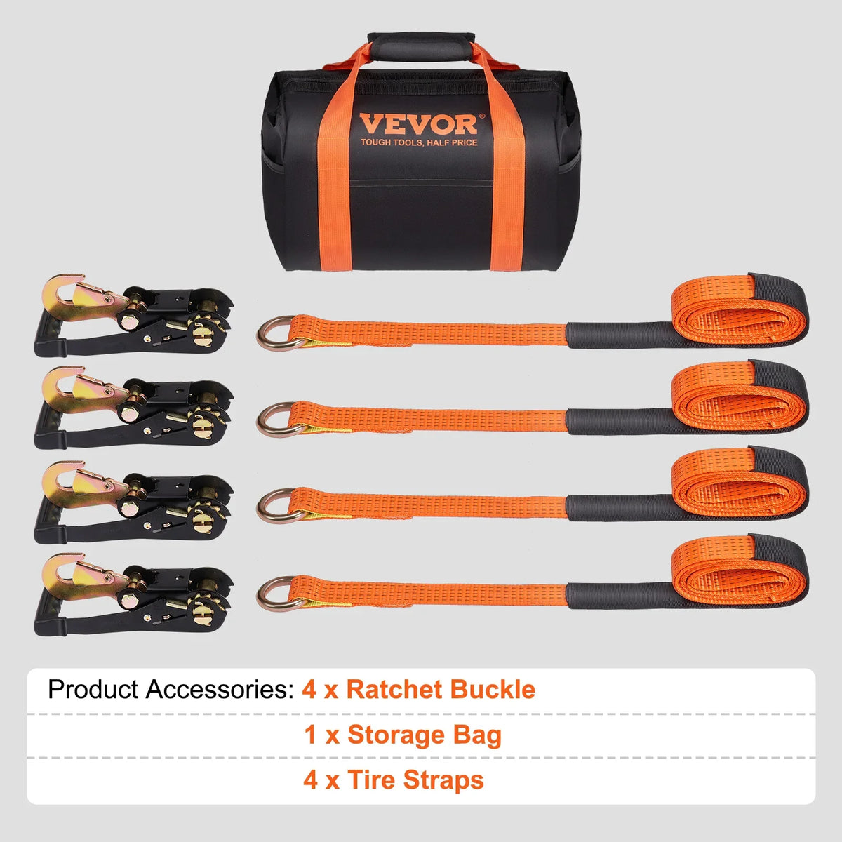 Ratchet Tie Down Straps Kit 2"x96"/120" Tire Straps Car Tie Down Straps with Snap Hooks for Passenger Car Truck Trailer