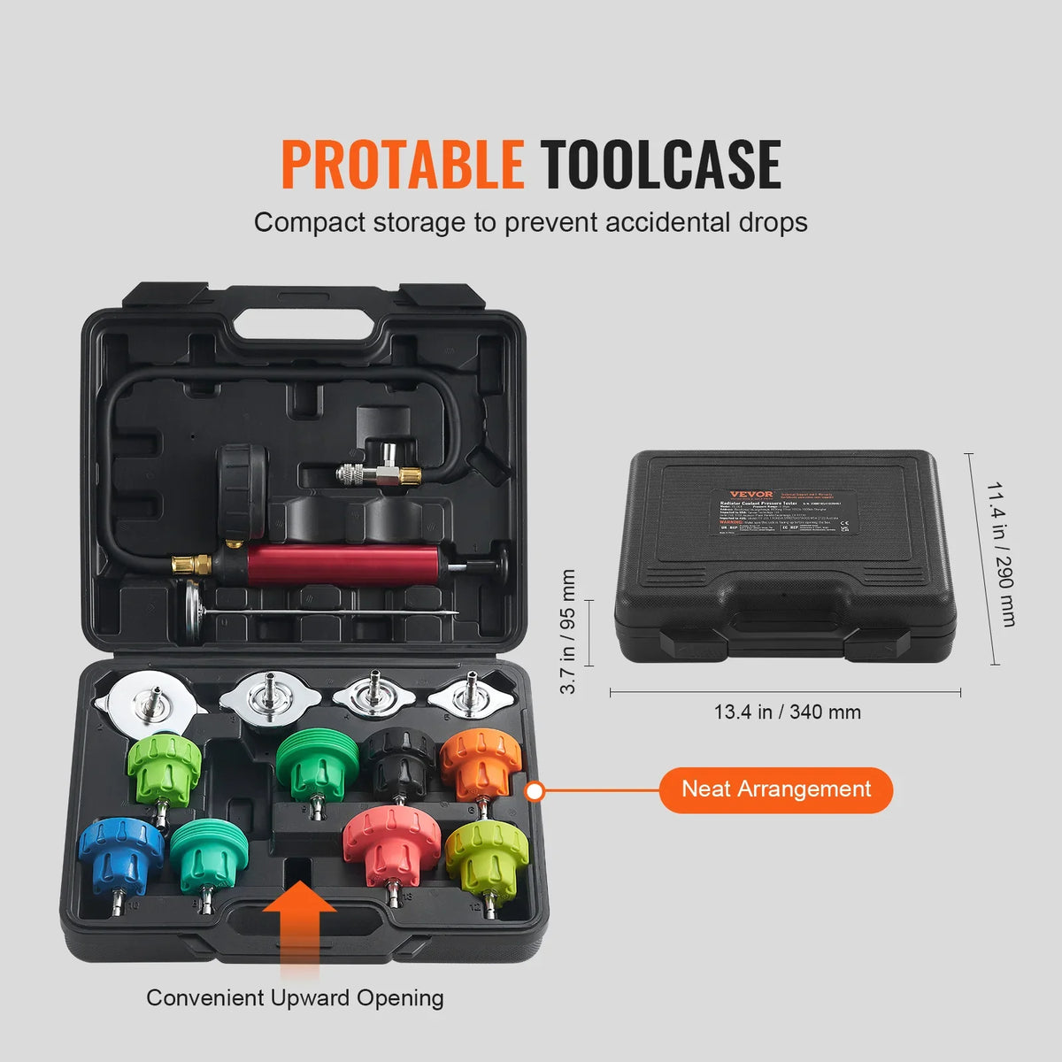 14/28 pcs Universal Radiator Pressure Tester Kit Coolant Pressure Tester Kit For Cars Motorcycles Trucks Cooling System