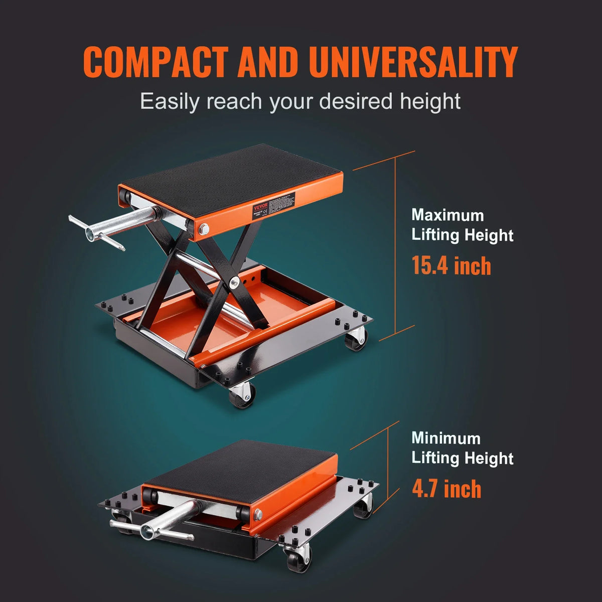 Motorcycle Lift,1100LBS Motorcycle Lift ATV Scissor Lift Jack w/ Dolly & Hand Crank,Center Hoist Crank Stand w/ Wide Deck