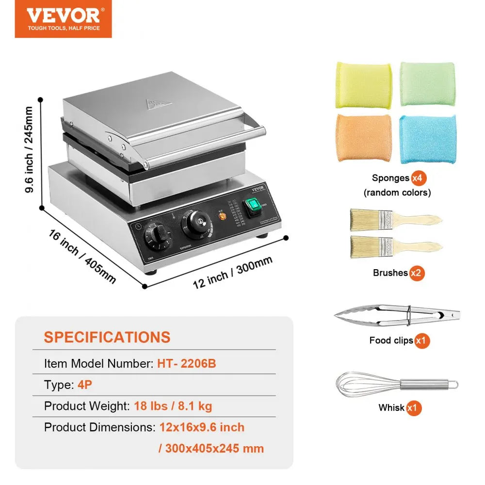 Commercial Egg Bubble Waffle Maker Egg Pancake Baker Machine Non-Stick Stainless Steel Bubble Puff Cake Snack